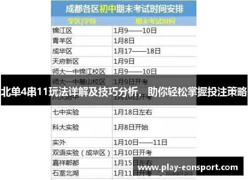 北单4串11玩法详解及技巧分析，助你轻松掌握投注策略